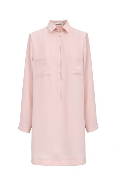 FRNCH Long-line Shirt with zip detail