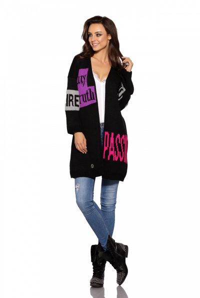 Brunette Slogan Cardigan-Blonde also available