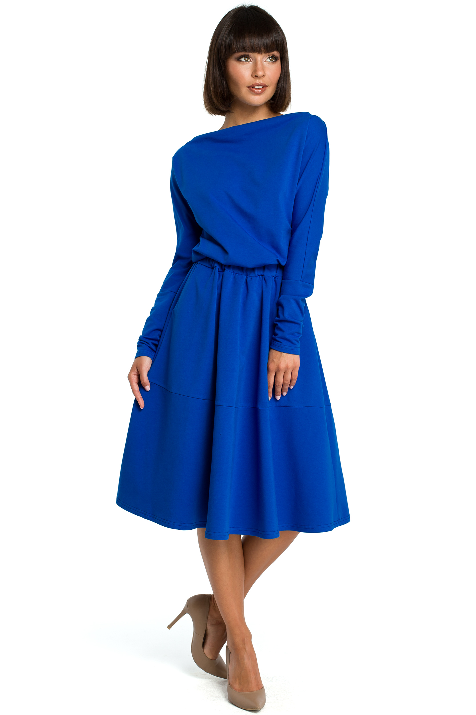 Mid length fit and flare dress on sale