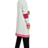 Grey & Red Long-Line Cardigan - Image 2
