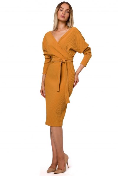Ribbed Knit Kimono Dress