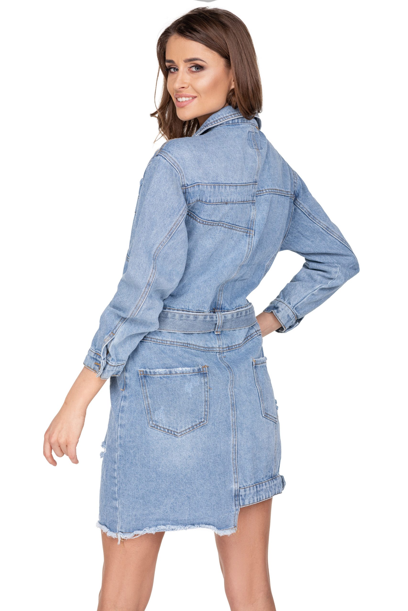 Jacket Style Denim Dress - Image 2