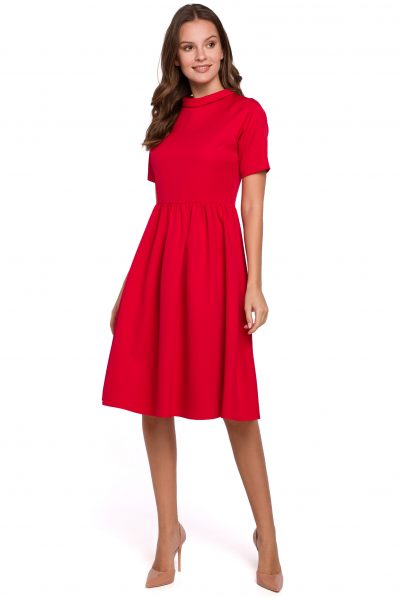 Red A-line Collar Dress - Various Colours