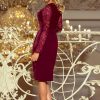 Leila Lace Wine Pencil Dress - Image 2
