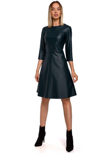 Faux A-line  Leather Dress