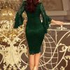Green Lace Spanish Sleeve Dress - Various Colours - Image 2