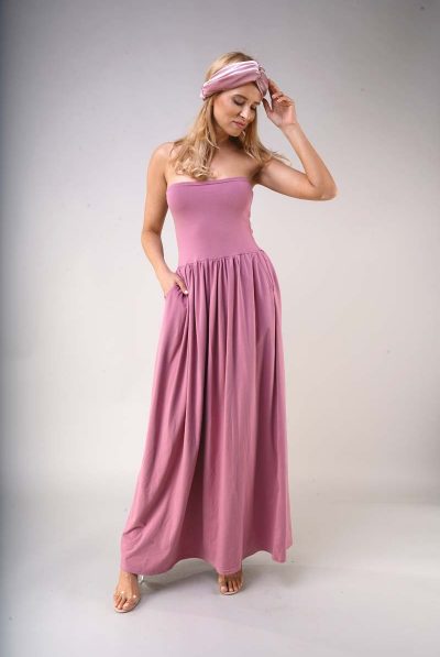 Bandeau Purple Maxi Dress