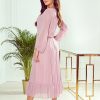 Dusty Pink Bella V-neck Dress - Image 2