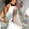 Bictone White Asymmetrical Bead Dress - Image 2
