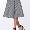 Monochrome Pinstrip Flare Skirt - Image 2