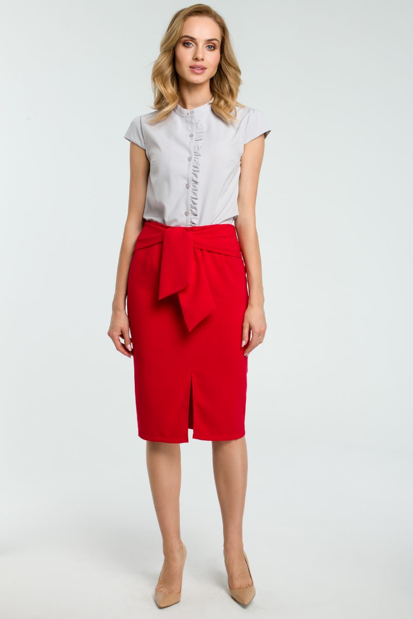 Red Pencil Bow Skirt