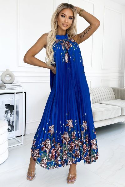 Ester Satin Pleated Maxi Dress