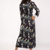 Floral Bird Print Long Sleeved Maxi Dress - Image 2