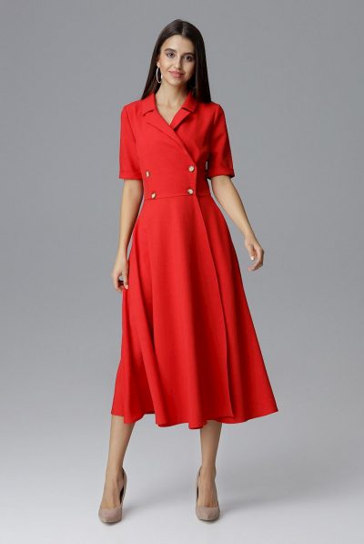Buttons Flare Dress