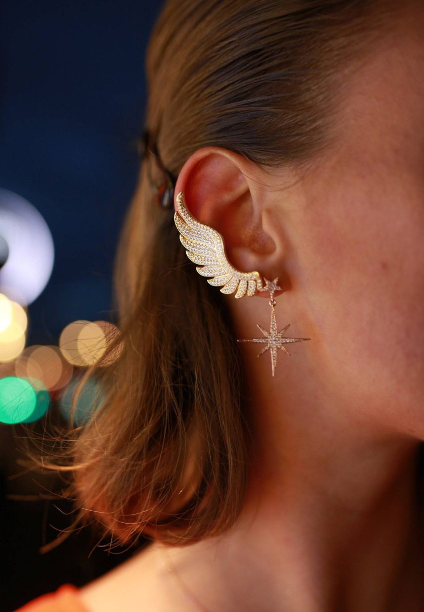 Gabriel Angel Wing Ear Climber Rosegold