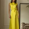 Yellow Bright Satin Dress - Image 2