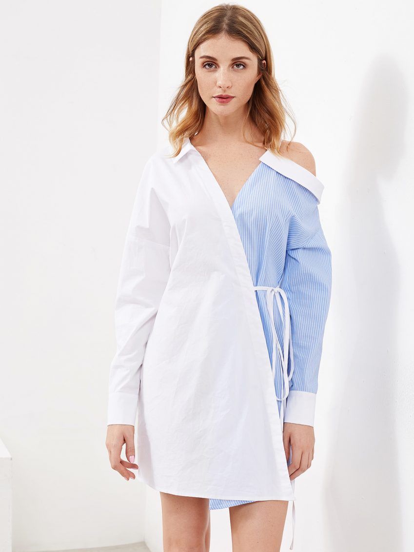Asymmetrical Slumber Shirt Dress