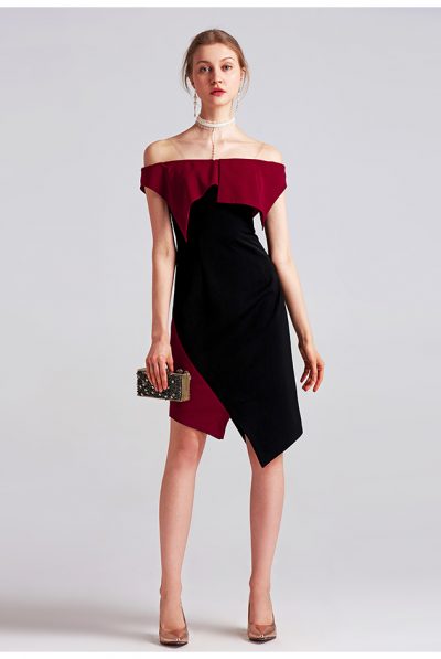 Empress Two-Tone Asymmetrical Dress