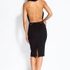 Black or Pink Evening Dress with Open Back and Chain - Image 3