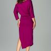 Purple Cold-Shoulder Pencil Dress - Image 2
