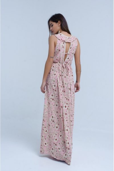 BACK OF FLORAL MAXI DRESS