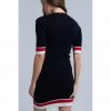 Black Banded Striped Dress - Image 3