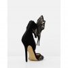 The Shiralee Bow Shoe in Black and Nude Lace - Image 3