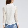 White Lace Embroidered Blouse - Image 2