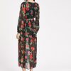 Black Floral Maxi Wrap Dress - Image 2