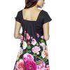 Black Ecru Floral Print Dress - Image 2