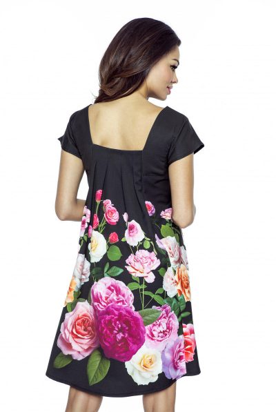 BLACK ECRU DRESS BACK