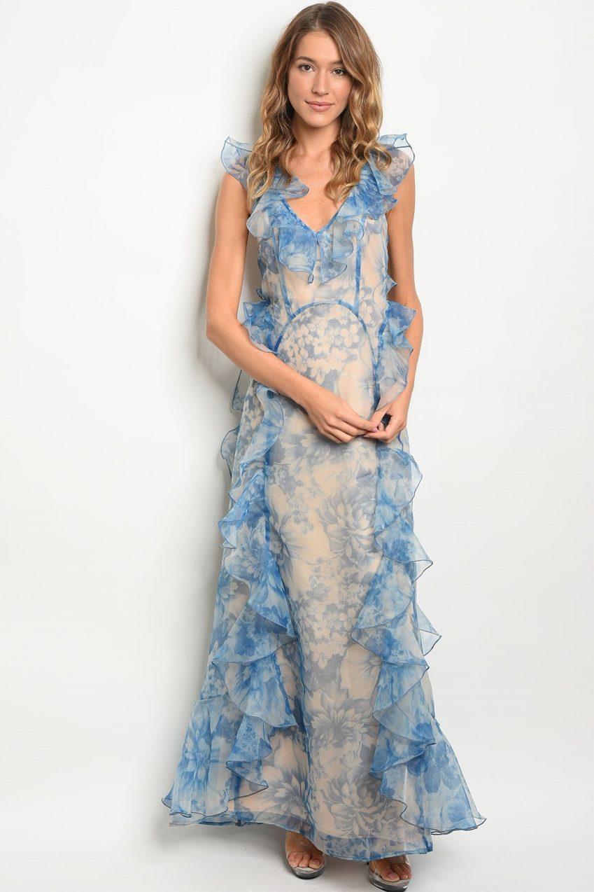 Blossom Organza Maxi Dress