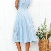 Blue Circle Ruffles Midi Dress - Image 2