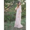 Blush Pink Sheer Chiffon Bat-wing Maxi Dress - Image 2
