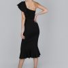 Calico Black One Shoulder Peplum Dress - Image 2