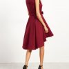Burgundy Brocco Belted Dress - Image 2