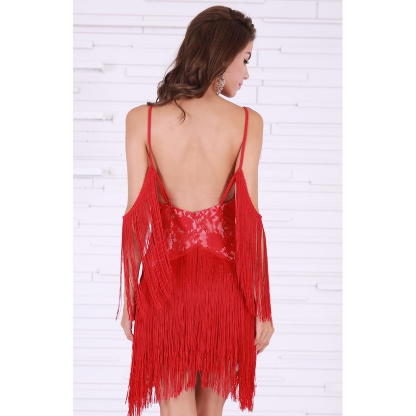 Red Fringe Dress