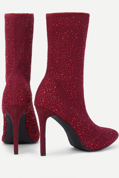 Back rhinestone boots