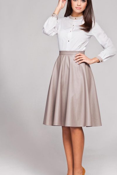 Figl Beige Leather Skirt