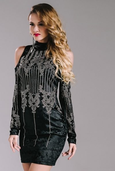 Belluci Geometric Studded Dress