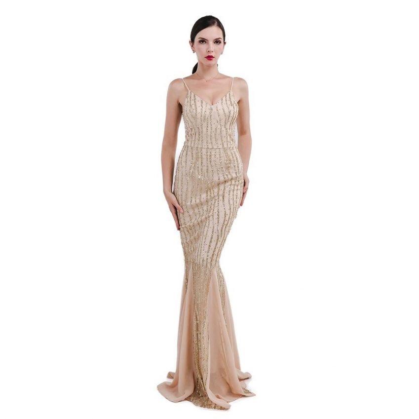 Belluci Gold Shimmering Evening Gown -Available to rent also