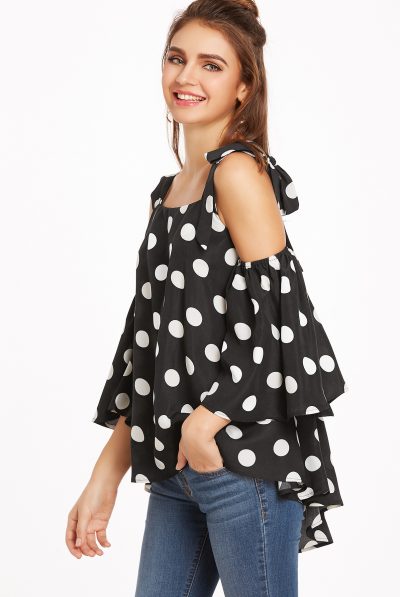 Polka  Dot Bow 'n' Bow Top