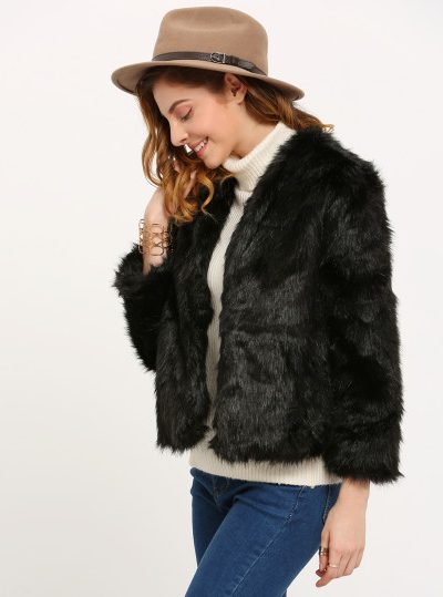 Box Black Fur Jacket