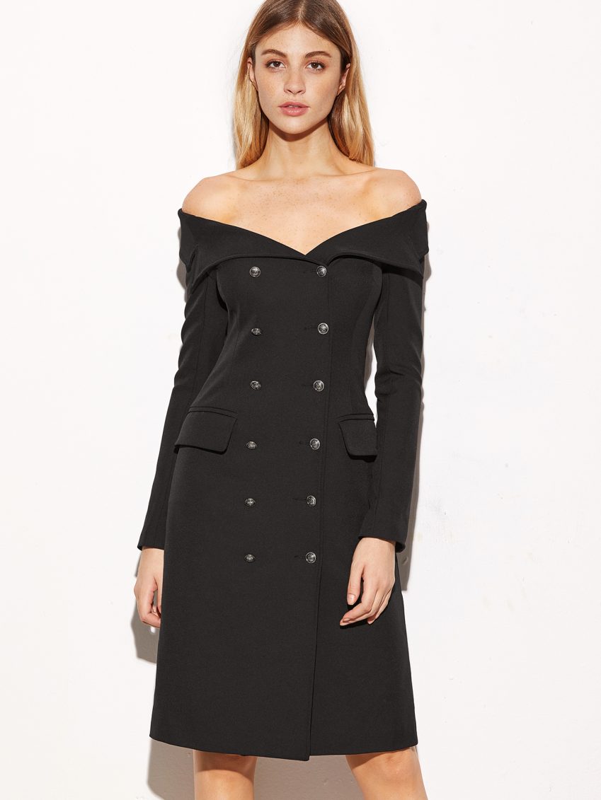 Off-shoulder Blazer Dress