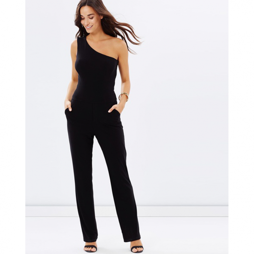 Black One Shoulder Jumpsuit