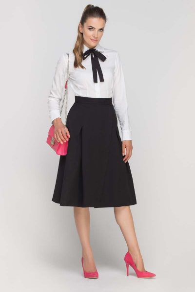 Black Envelope Midi Skirt