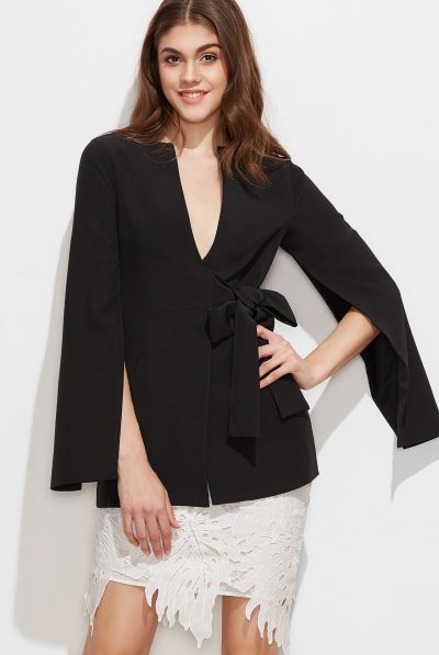 Black Bow Cape Blazer