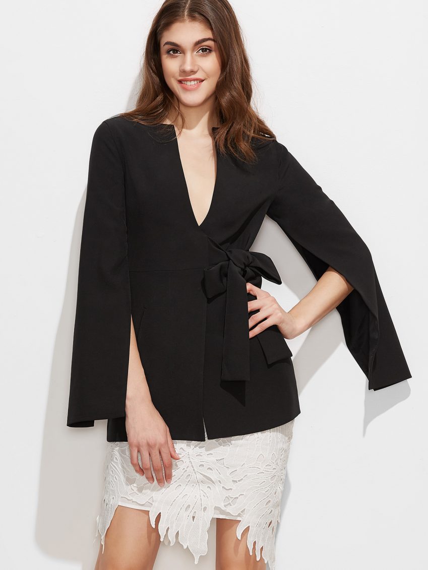 Black Bow Cape Blazer
