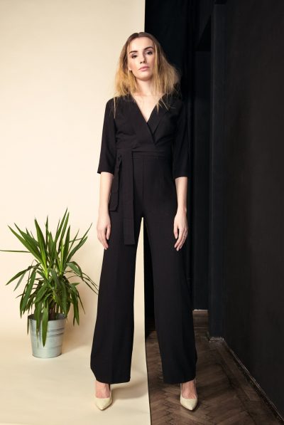 Black Trench Jumpsuit