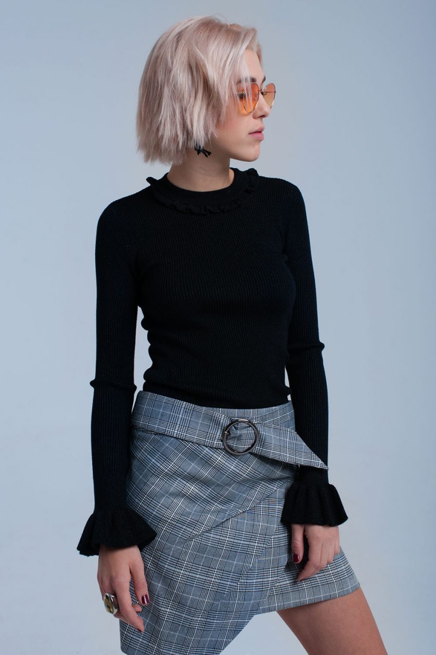 Black Ribbed Sweater